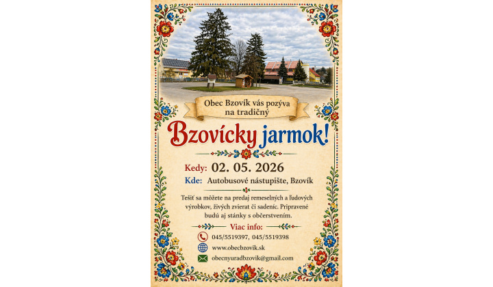 Fotka pre článok Pozvánka - Bzovícky jarmok 2.5.2026